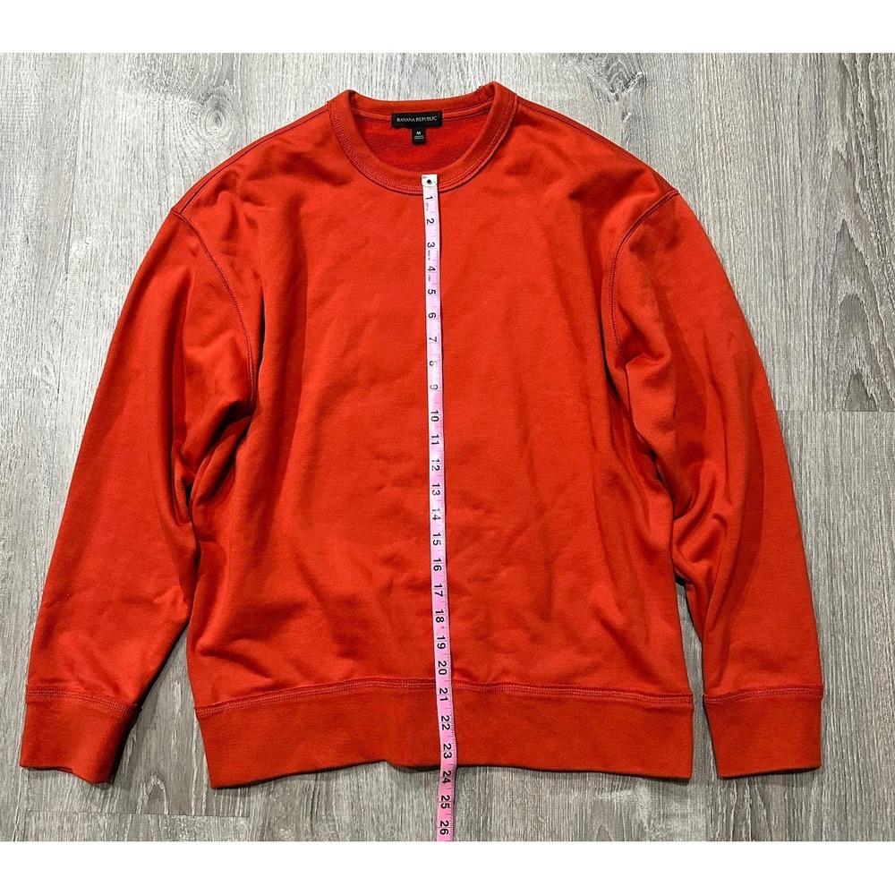 Banana Republic Sweater Mens Medium Orange Pullover Heavy Boxy Crewneck Sweater - Picture 5 of 13